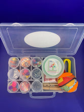 Load image into Gallery viewer, Therapy Busy Box - lid opened and top down view of product