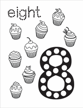 Load image into Gallery viewer, free printable fine motor skill dot paint sheets - number 8 page