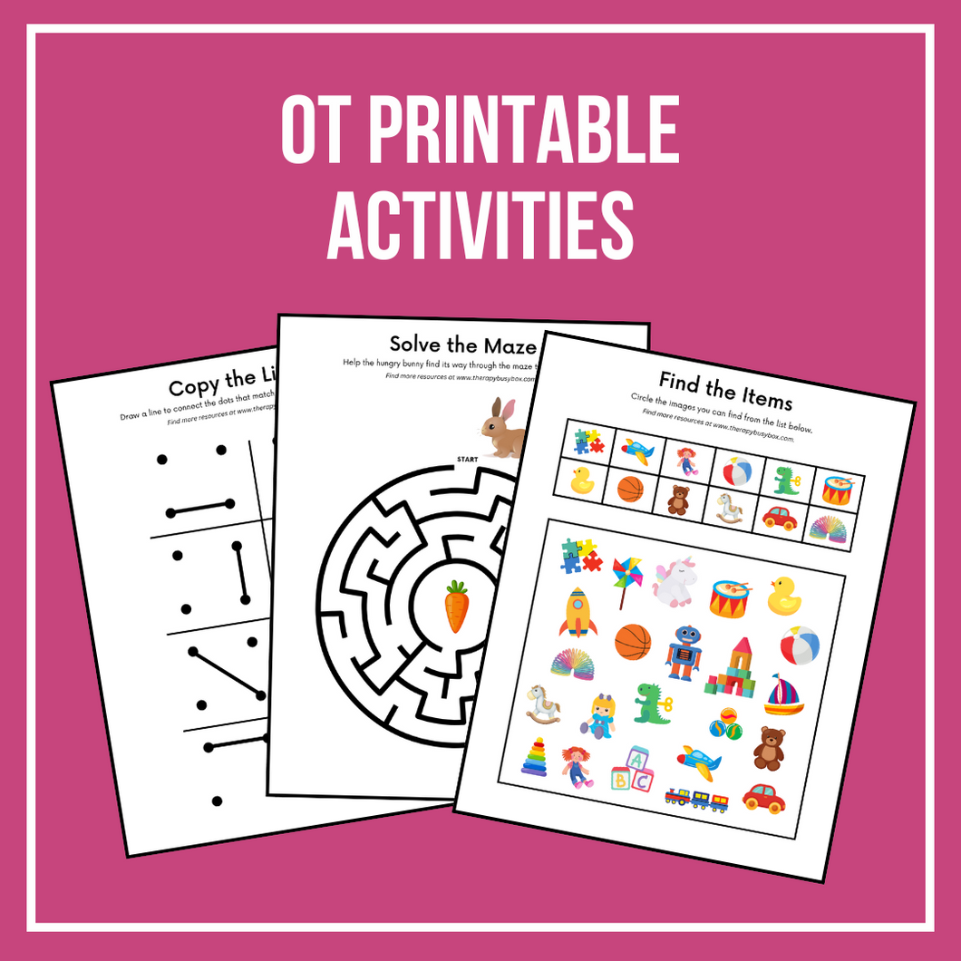 Occupational Therapy Printables Therapy Busy Box