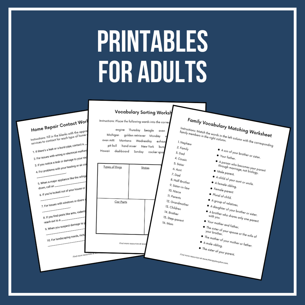Printables for Adults